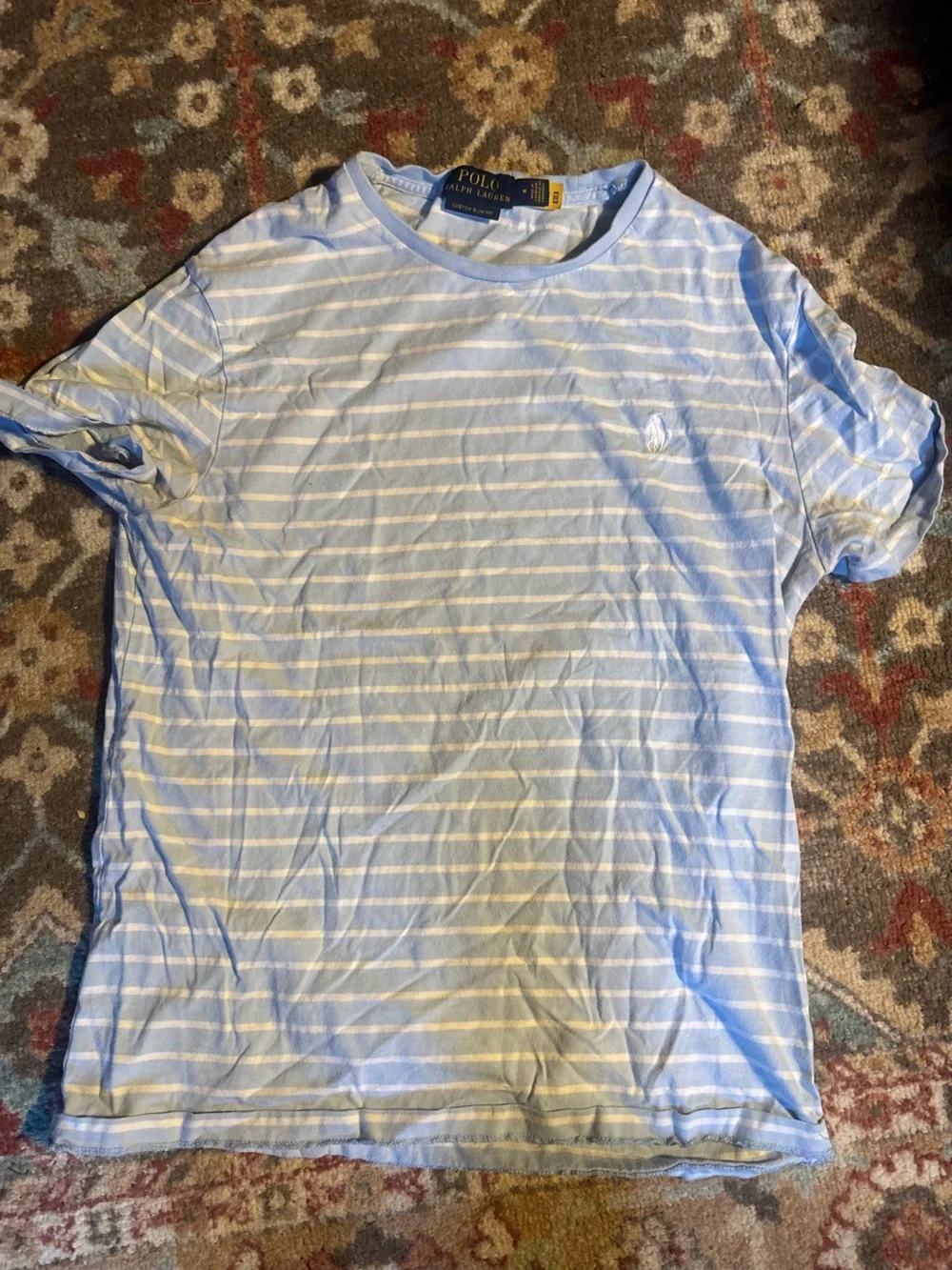 Ralph Lauren Kids Blue and White Striped One-Piece Bodysuit